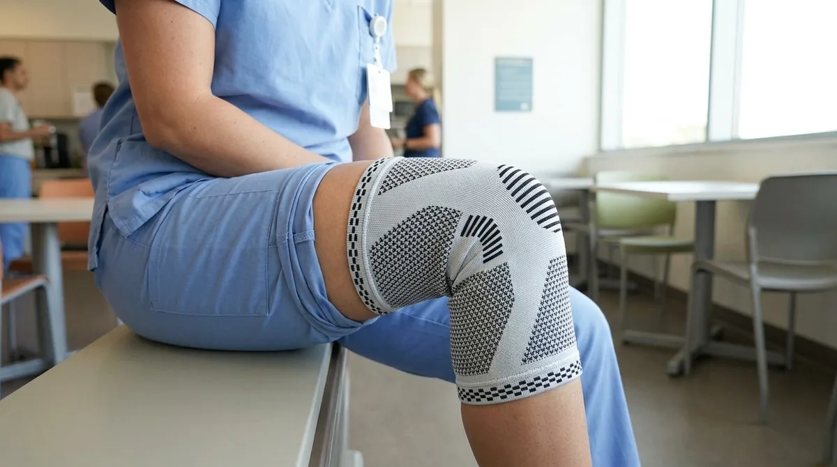 Wearing the Compressa Knee Sleeve at the office