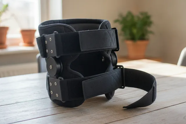 A bulky hinged knee brace