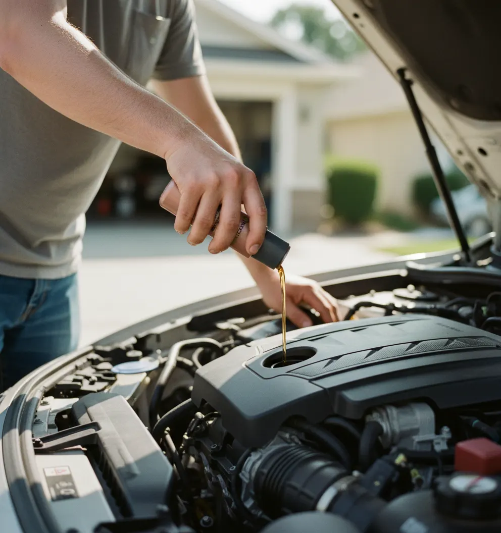 Driver adding NanoTune Oil Treatment to their engine with no tools required
