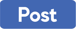 Facebook post button with blue background and white font